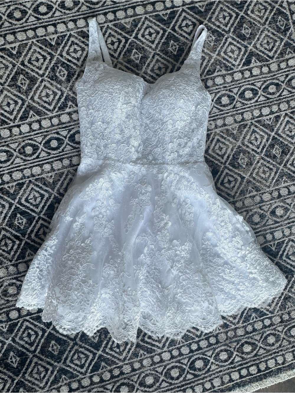 White Lace lace dress with delicate floral embroidery